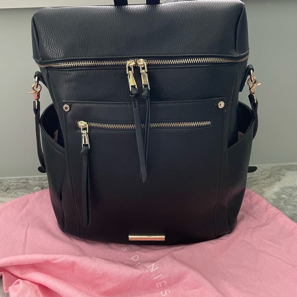 Poppy & Peonies Black Backpack Modern Design